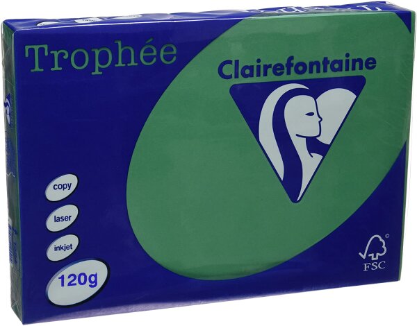 Clairefontaine Trophée Color 1224C Tannengrün 120g/m² DIN-A4 - 250 Blatt