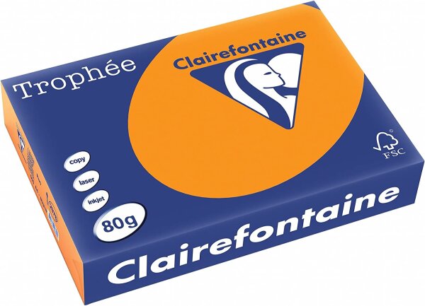 Clairefontaine Trophee Color 2978C Neonorange 80g/m² DIN-A4 - 500 Blatt