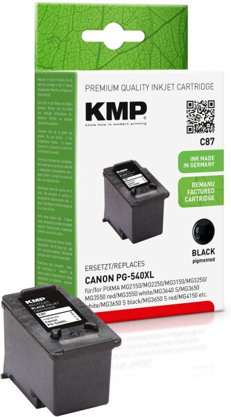 KMP C87 schwarz Tintenpatrone ersetzt Canon PG-540XL (5222B005)