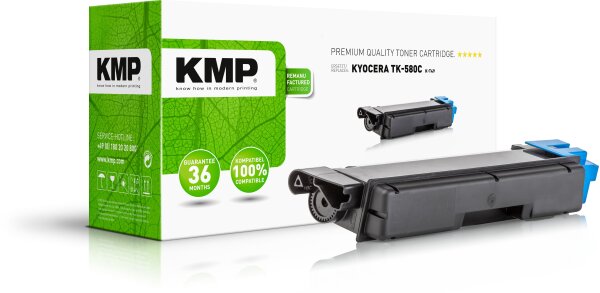 KMP K-T49 cyan Tonerkartusche ersetzt Kyocera FS-C5150DN (TK-580C)