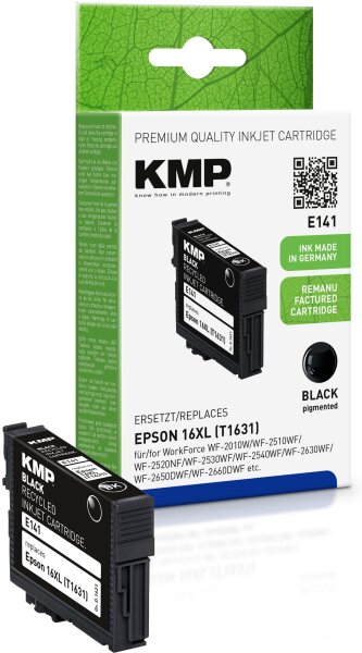 KMP E141 schwarz Tintenpatrone ersetzt Epson Workforce 16XL (1631)