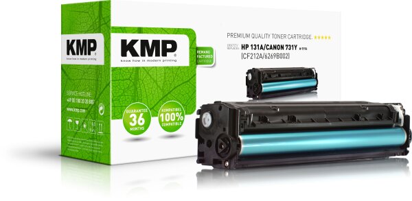 KMP H-T174 gelb Tonerkartusche ersetzt HP LaserJet Pro HP 131A / Canon 731Y (CF212A/6269B002)