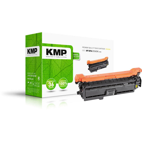 KMP H-T168 gelb Tonerkartusche kompatibel mit HP LaserJet Enterprise HP 507X (CE402A)