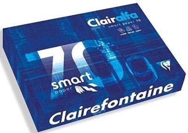 Clairefontaine 1942C Druckerpapier Smartprint DIN A4, 21 x 29,7cm, 70g/mq, 171 CIE, 1 Ries mit 500 Blatt, Hochweiß