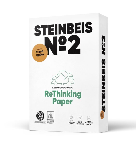 Steinbeis No 2 - Trend White 80g/m² DIN-A4 500 Blatt 100% Recycling