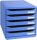 Exacompta 309779D Premium Ablagebox mit 5 Schubladen für DIN A4+ Dokumente. Stapelbare Schubladenbox mit hoher Kapazität für mehr Platz auf dem Schreibtisch Big Box Plus Iderama Blau