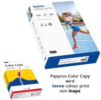 inapa Druckerpapier, Laserpapier tecno Colour Print: 100 g/m², A4, 500 Blatt, glatt, weiß  für brillante Farben