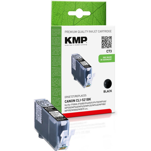 KMP C73 schwarz Tintenpatrone ersetzt Canon CLI-521BK
