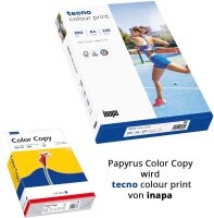 inapa Druckerpapier, Laserpapier tecno Colour Print: 250 g/m², A4, 125 Blatt, glatt, weiß – für brillante Farben