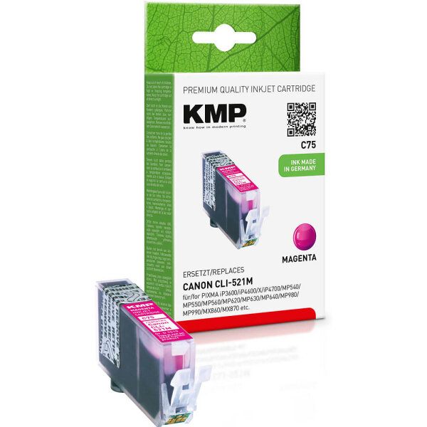 KMP C75 magenta Tintenpatrone ersetzt Canon CLI-521M