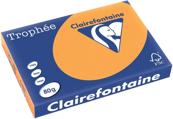 Clairefontaine Trophee Color 1880C mandarine  80g/m² DIN-A3 - 500 Blatt