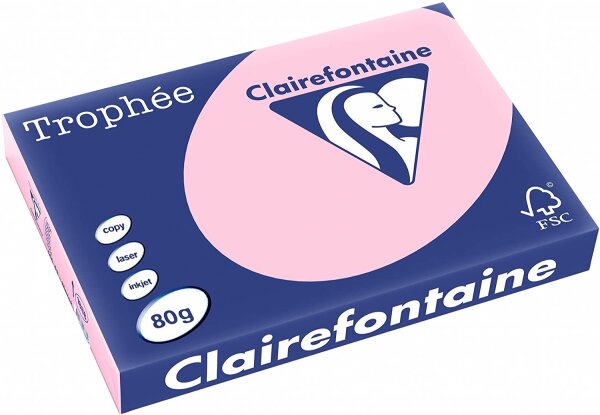 Clairefontaine Trophee Color Rosa 80g/m² DIN-A3 - 500 Blatt