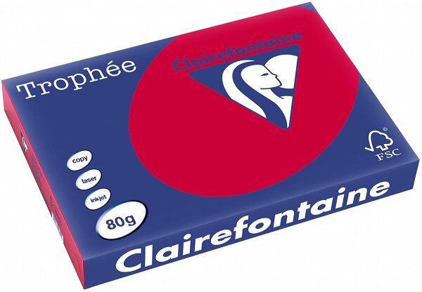 Clairefontaine Trophee Color 1895C Kirschrot 80g/m² DIN-A3 - 500 Blatt