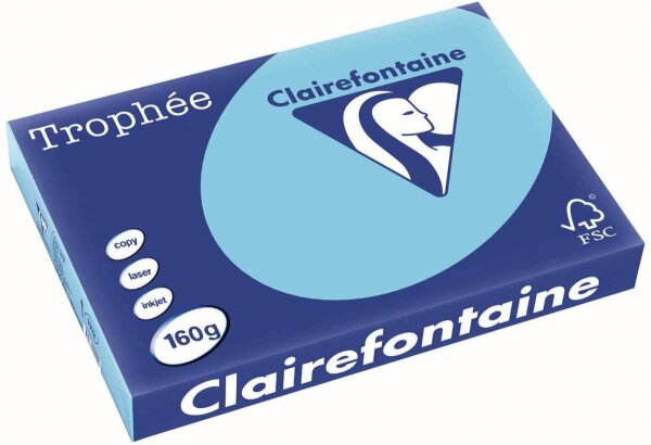 Clairefontaine Trophee Color Papier Blau 160g/m² DIN-A3 - 250 Blatt