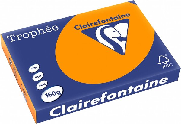 Clairefontaine Trophee Papier 1766C Orange 160g/m² DIN-A3 - 250 Blatt