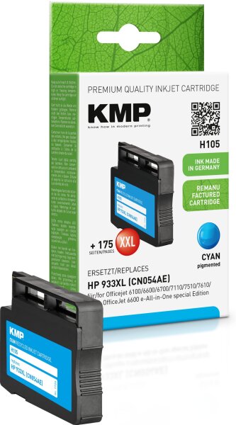 KMP H105 cyan Tintenpatrone ersetzt HP Officejet HP 933XL (CN054AE)