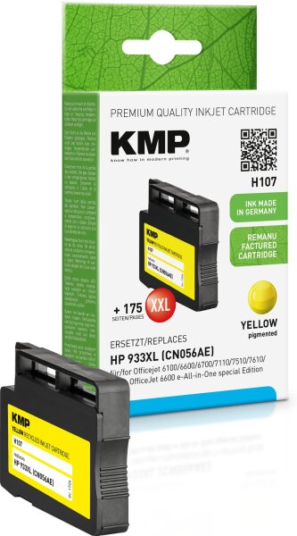 KMP H107 gelb Tintenpatrone ersetzt HP Officejet HP 933XL (CN056AE)