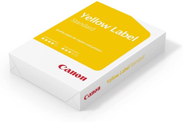 Canon Yellow Label Standard Multifunktionspapier, EU Umweltzeichen, A4, 80 g/m², 500 Blatt, alle Drucker weiß CIE 150 (optimierte Schutzverpackung)