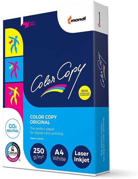 Mondi Color Copy Laserpapier 250 g/m² DIN-A4 125 Blatt weiß