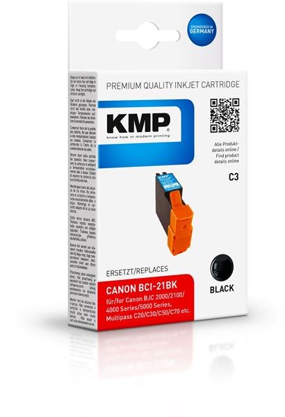 KMP Patrone C3 kompatibel mit  Canon BCI-21BK für Canon BJC 2000/4000/5000/55