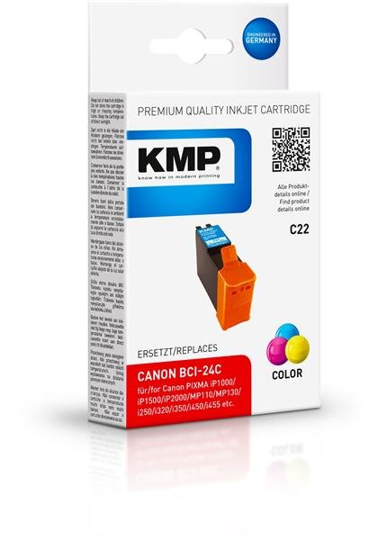 KMP Patrone C22 komp. zu BCI-24C für Canon S300 iP1000 iP1500 co