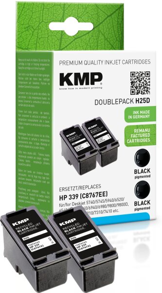 KMP H25D schwarz Tintenpatrone ersetzt HP Deskjet HP339 (C9504EE)