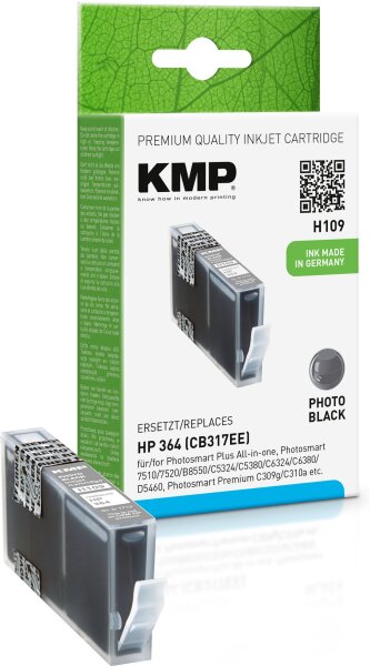 KMP H109 photo-schwarz Tintenpatrone ersetzt HP Deskjet HP 364 (CB317EE)