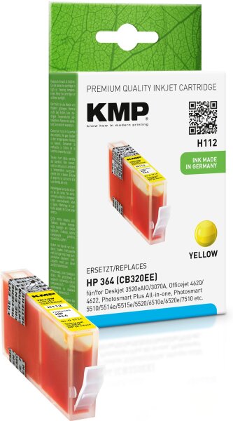 KMP H112 gelb Tintenpatrone ersetzt HP Deskjet HP 364 (CB320EE)