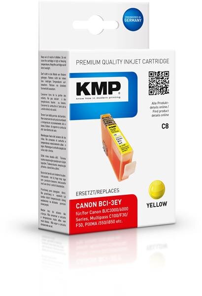 KMP Patrone C8 komp. zu BCI-3eY Canon BJC 3000 6000 yellow