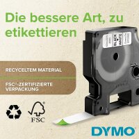 DYMO Original D1-Etikettenband | schwarz auf weiß | 6 mm x 7 m | selbstklebendes Schriftband | für LabelManager-Beschriftungsgerät