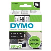 DYMO Schriftband D1 - 41913 - S0720680, 9 mm schwarz auf weiß