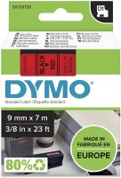 DYMO D1-Etikettenband Authentisch | schwarz auf rot | 9...