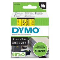 DYMO Schriftband D1 40918 - S0720730, 9 mm schwarz auf gelb