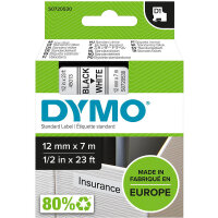Dymo D1-Schriftband 12mm x 7m schwarz auf weiß S0720530