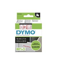 DYMO Beschriftungsband D1 45015 - S0720550, 12 mm rot auf weiß