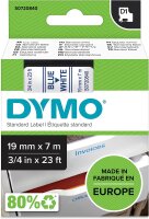 DYMO Original D1-Etikettenband | blau auf weiß | 19 mm x 7 m | selbstklebendes Schriftband | für LabelManager-Beschriftungsgerät