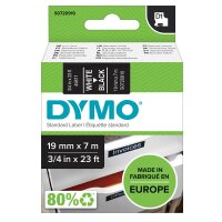 Dymo D1-Schriftband 19mm x 7m weiß auf schwarz
