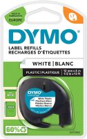 DYMO LT Etikettenband Authentisch | schwarz auf weiß | 12 mm x 4 m | selbstklebendes Kunststoffetiketten | für LetraTag-Beschriftungsgerät