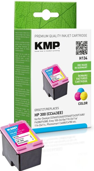 KMP H134 farbige Tintenpatrone ersetzt HP Deskjet HP300 (CC643EE)