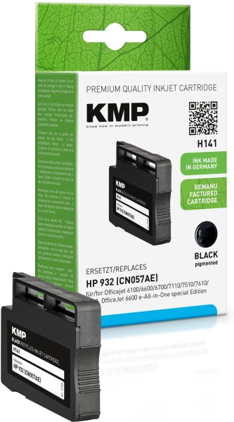 KMP H141 schwarz Tintenpatrone ersetzt HP Officejet HP 932 (CN057AE)