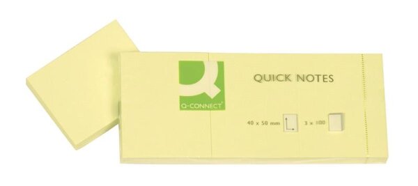 Q-Connect Haftnotizen - gelb - 40 x 50 mm