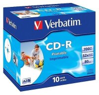 Verbatim CD-R Rohlinge - 700MB/80Min, 52-fach/Jewel Case,...