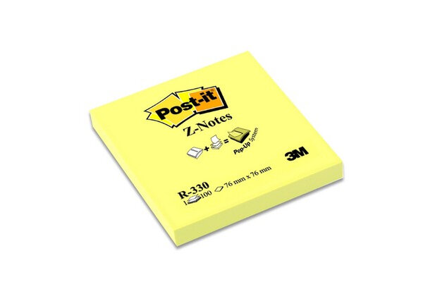 Post-it® Haftnotiz Z-Notes, 76 x 76 mm, 70 g/qm, gelb, 100 Blatt