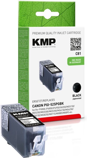 KMP C81 schwarz Tintenpatrone ersetzt Canon PGI-525PGBK