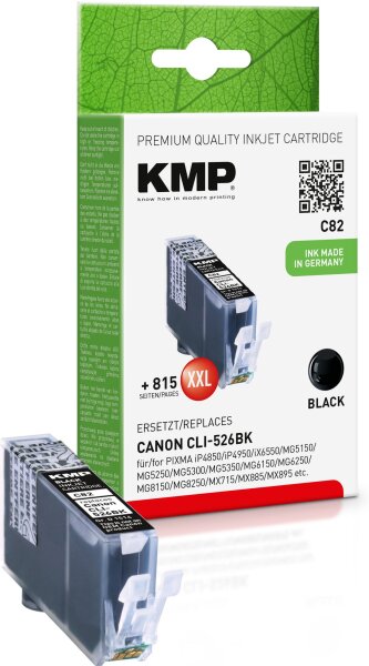 KMP C82 schwarz Tintenpatrone ersetzt Canon PGI-526BK