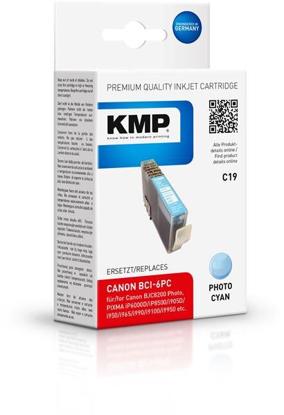 KMP Patrone C19 komp. zu BCI-6PC Canon i905D i965 S800 light cya