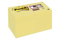 Post-it® SuperSticky Haftnotiz Super Sticky Notes, 51 x 51 mm, kanariengelb, 12x90 Blatt