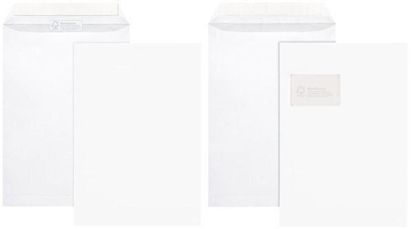 Elepa - rössler kuvert FSC® Versandtaschen, ohne Fenster, 100 g/qm, C4 (229x324 mm), 100 Stück