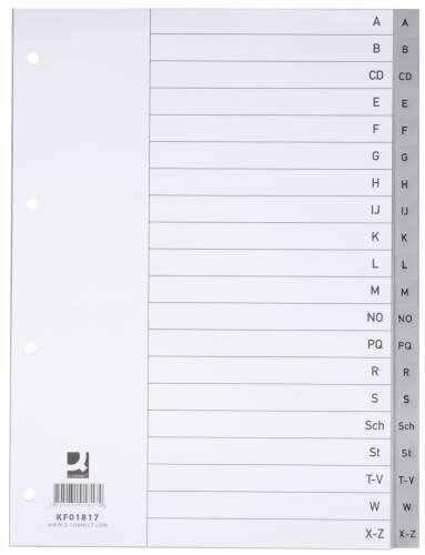 Q-Connect Kunststoffregister A - Z - ohne Index, A4, 20 Blatt