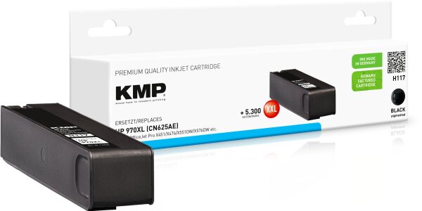 KMP H117 schwarz Tintenpatrone ersetzt HP OfficeJet Pro HP 970XL (CN625AE)
